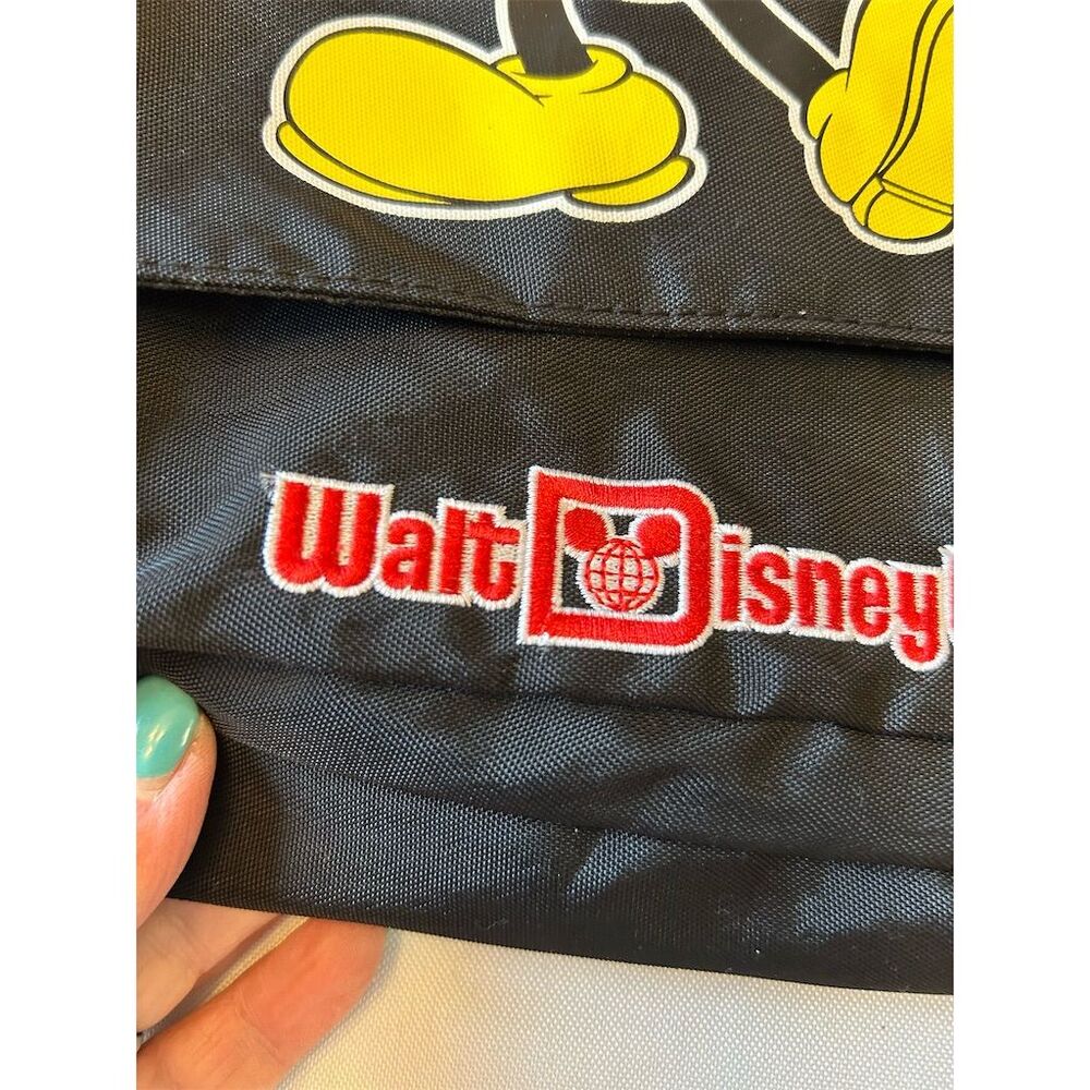 Vintage Disney World Mickey Mouse Crossbody Messenger Bag Black Medium - Picture 3 of 12
